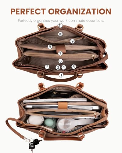 Tote Bag for Women Work, Laptop Bag Teacher Tote Bags, Waterproof Leather Computer Bag