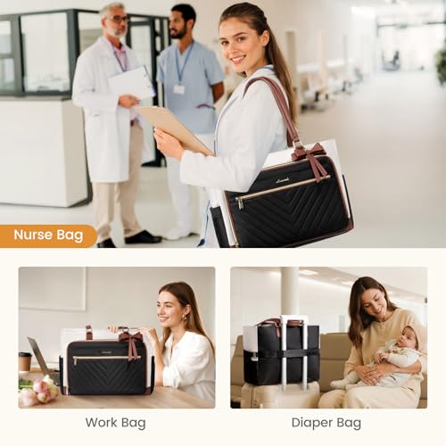 Teacher Tote Bag for Women, Work Laptop Bag Gift with Large Cup Holder